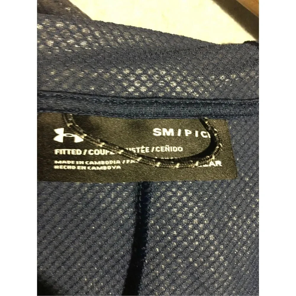 Mens Under Armour Windbreaker Navy Blue Jacket Wind Casual Zip Camping Outdoors - Picture 2 of 4